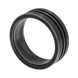 Bague en acier et acier noir brossé
