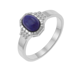 Bague en argent rhodié et lapis lazuli
