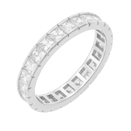 Bague en argent rhodié et oxydes de zirconium