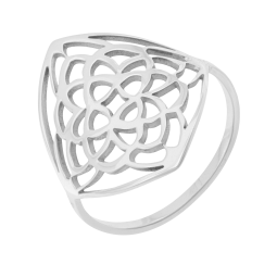 Bague en argent rhodié motif ajouré