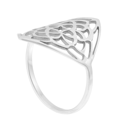 Bague en argent rhodié motif ajouré