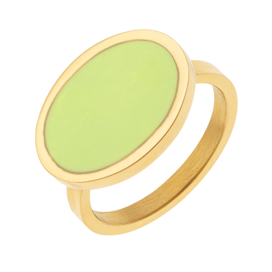 Bague en acier doré et laque