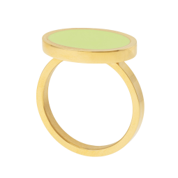 Bague en acier doré et laque