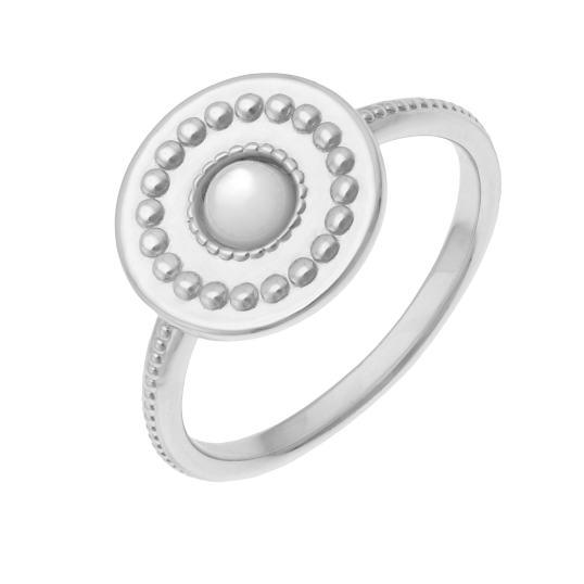 Bague en argent rhodié et nacre