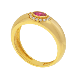 Bague en argent doré et oxydes de zirconium