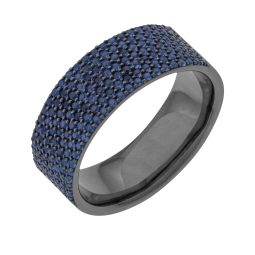 Bague en argent rhodié et oxydes de zirconium