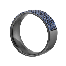 Bague en argent rhodié et oxydes de zirconium
