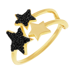 Bague en argent doré et oxydes de zirconium