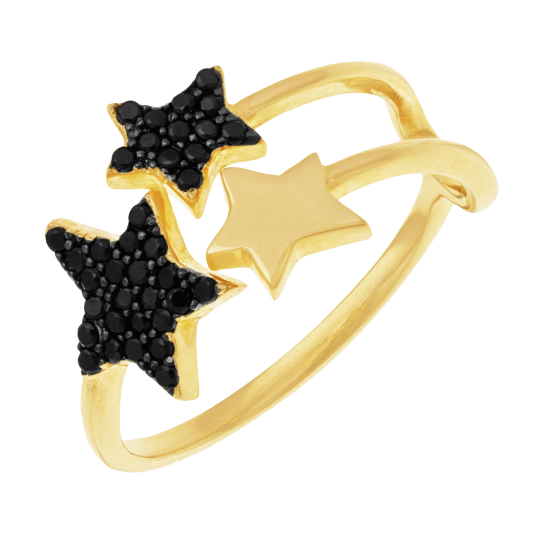 Bague en argent doré et oxydes de zirconium Bague en argent doré et oxydes de zirconium