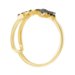 Bague en argent doré et oxydes de zirconium