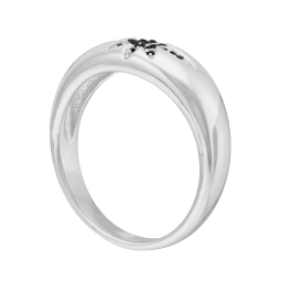 Bague en argent rhodié et oxydes de zirconium