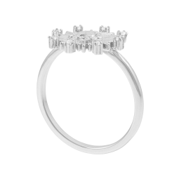 Bague en argent rhodié et oxydes de zirconium, coeur