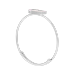 Bague en argent rhodié et laque, réglable, coeur 