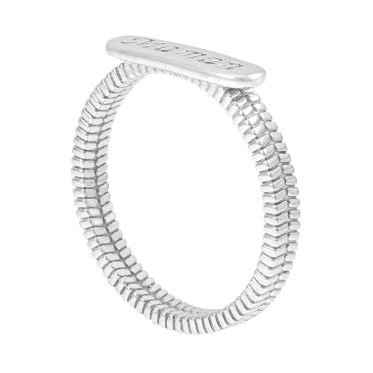 Bague en argent rhodié, maman