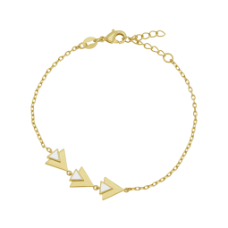 Bracelet en plaqué or et laque blanche