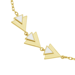 Bracelet en plaqué or et laque blanche