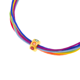 Bracelet en plaqué or, cordons et oxydes de zirconium