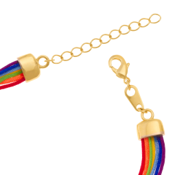 Bracelet en plaqué or, cordons et oxydes de zirconium