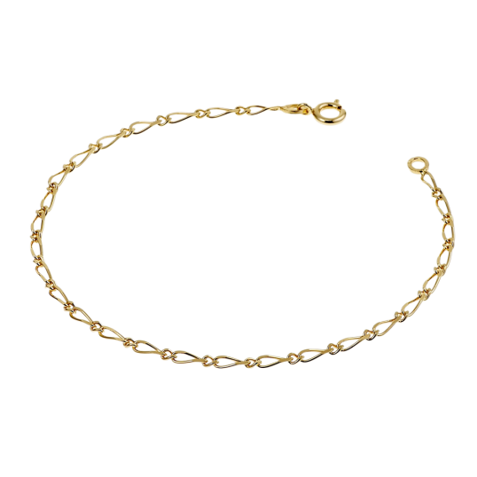 Bracelet en plaqué or, maille cheval alternée 1-1