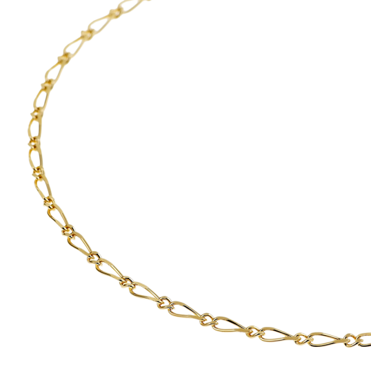 Bracelet en plaqué or, maille cheval alternée 1-1