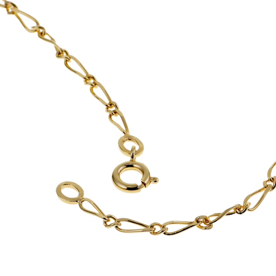 Bracelet en plaqué or, maille cheval alternée 1-1