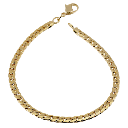 Bracelet en plaqué or, maille anglaise