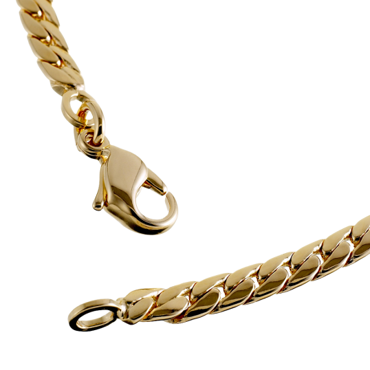 Bracelet en plaqué or, maille anglaise