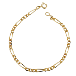 Bracelet en plaqué or, maille cheval alternée 1-3