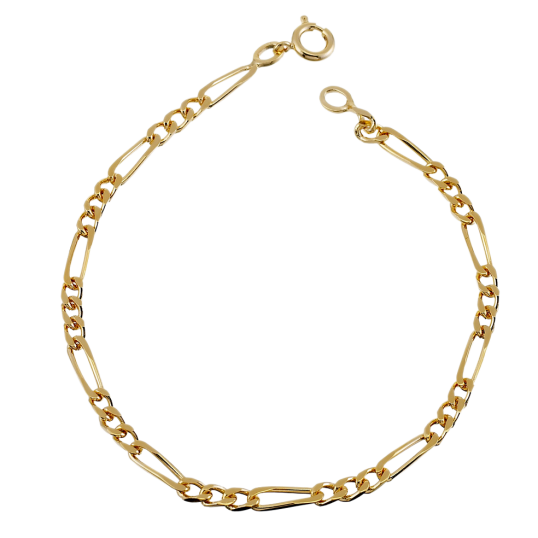 Bracelet en plaqué or, maille cheval alternée 1-3