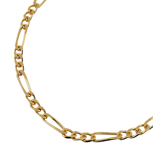 Bracelet en plaqué or, maille cheval alternée 1-3