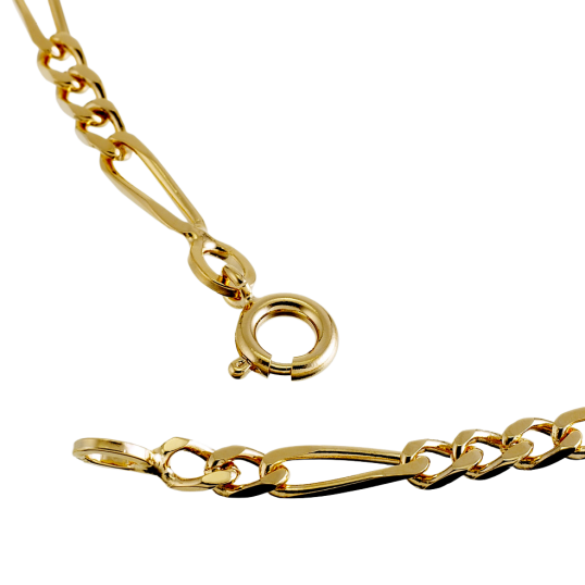 Bracelet en plaqué or, maille cheval alternée 1-3