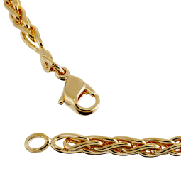 Bracelet en plaqué or, maille palmier