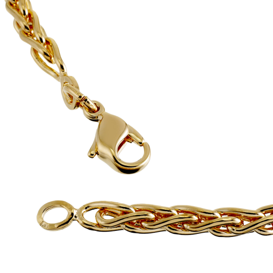 Bracelet en plaqué or, maille palmier