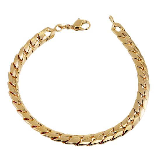 Bracelet en plaqué or, maille anglaise