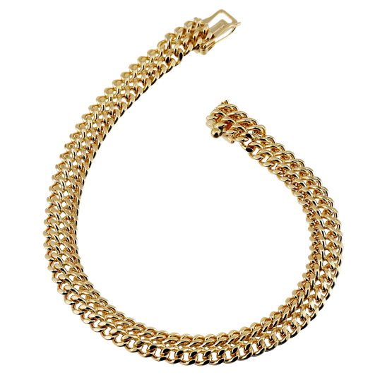 Bracelet en plaqué or, maille russe