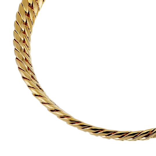 Bracelet en plaqué or, maille anglaise fermoir bouée