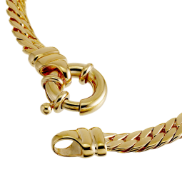 Bracelet en plaqué or, maille anglaise fermoir bouée