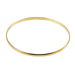 Bracelet en plaqué or, demi jonc rigide, largeur 3 mm