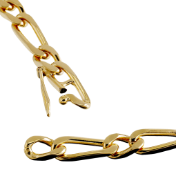 Bracelet en plaqué or, maille cheval alternée 1-1