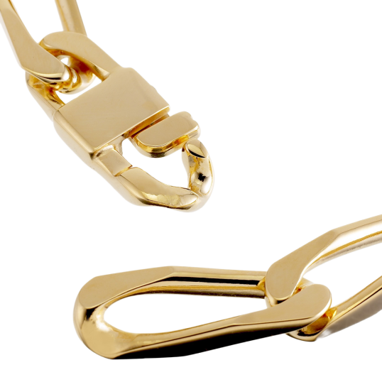 Identité en plaqué or, plaque 8mm, maille cheval