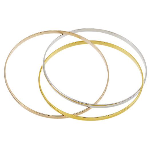 Bracelet jonc en plaqué or, 3 couleurs