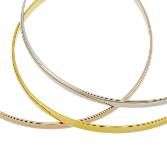 Bracelet jonc en plaqué or, 3 couleurs