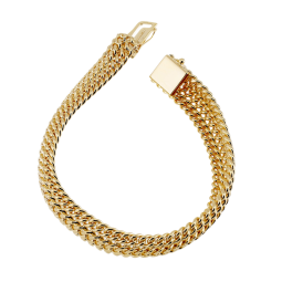 Bracelet en plaqué or, maille russe