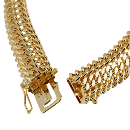 Bracelet en plaqué or, maille russe