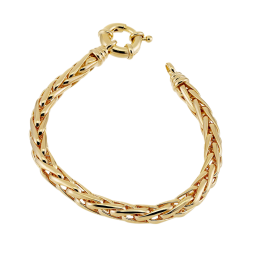 Bracelet en plaqué or, maille palmier fermoir bouée