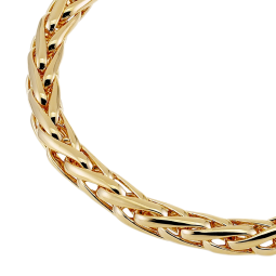 Bracelet en plaqué or, maille palmier fermoir bouée