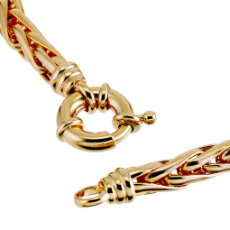 Bracelet en plaqué or, maille palmier fermoir bouée