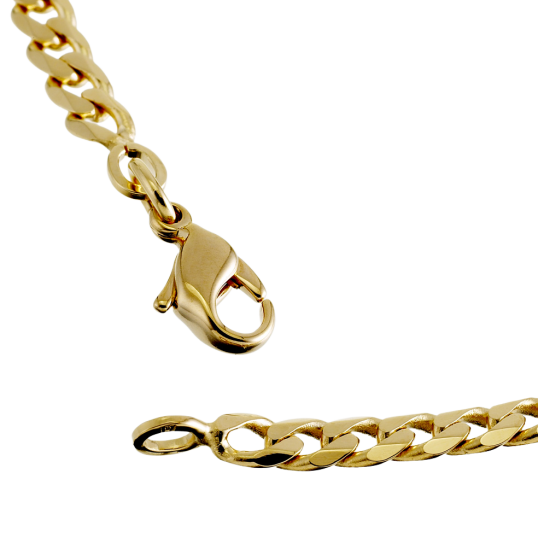 Identité en plaqué or, maille gourmette, plaque 5mm