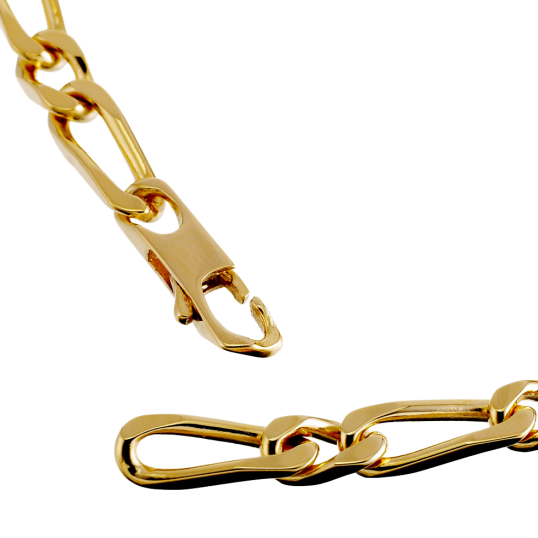 Identité en plaqué or, plaque 5mm, maille cheval alternée 1-1