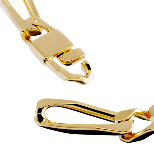 Identité en plaqué or, plaque 7mm, maille cheval alternée 1-1